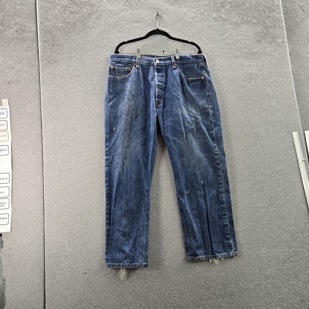 Levi's 501 Men Jeans 38X30 Blue Y2K Denim Original Fit Straight Button Fly READ